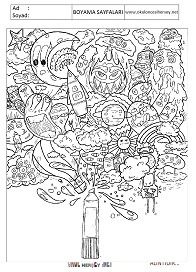 Doodle boyama sayfaları